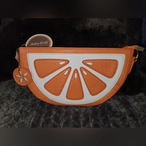 Mellow World Orange Slice Clutch Crossbody Purse NWT Summer Fruits